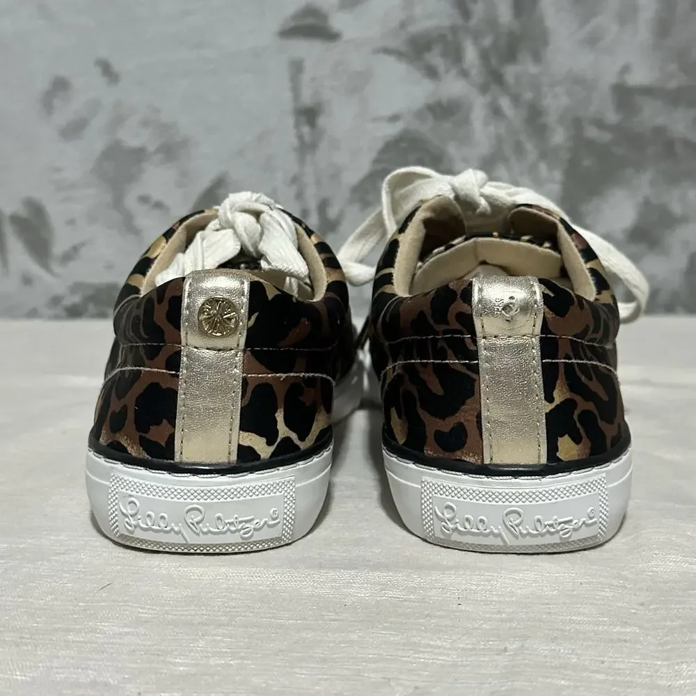 Lilly Pulitzer Hallie Sneaker Womens Size‎ 7 Animal Print Elevated Basics Preppy